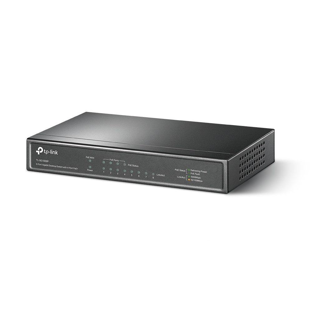 8Port 10/100/1000Mbps Desktop Gigabit Switch with 4Port PoE (TP-Link SG1008P) 8Port 10/100/1000Mbps Desktop Gigabit Switch with 4Port PoE (TP-Link SG1008P)